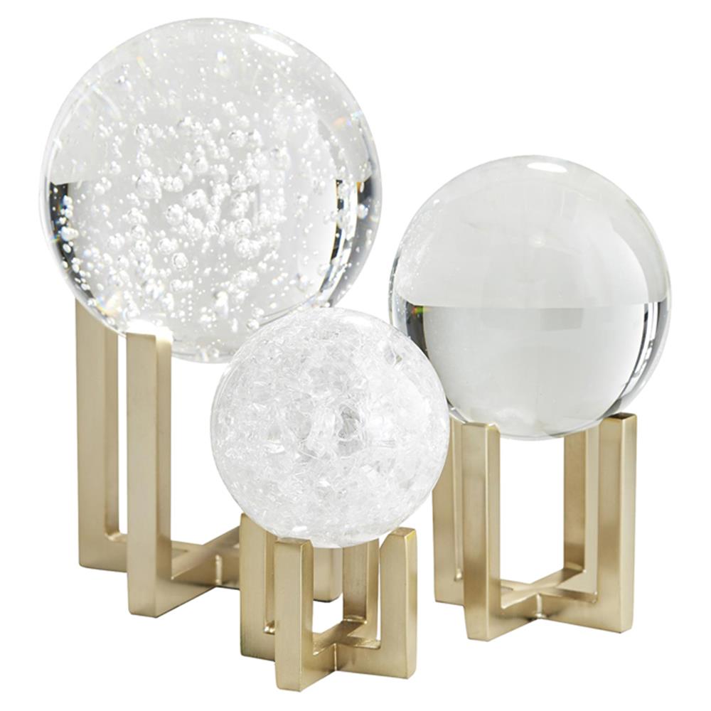 set of three glass sculptures