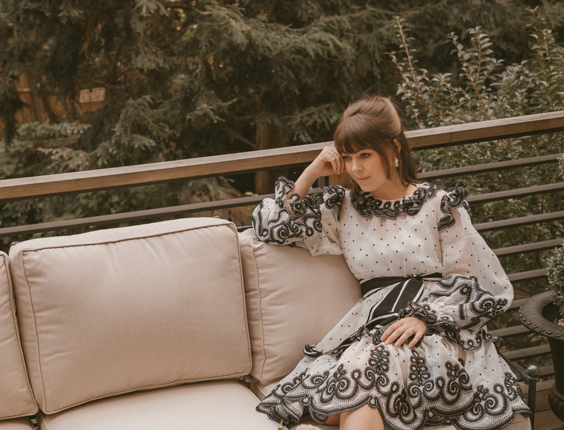 woman sitting on deck