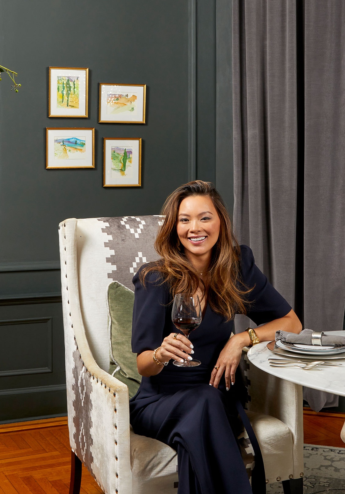 How Kathy Kuo Styles Her Jewel-Toned NYC Dining Room