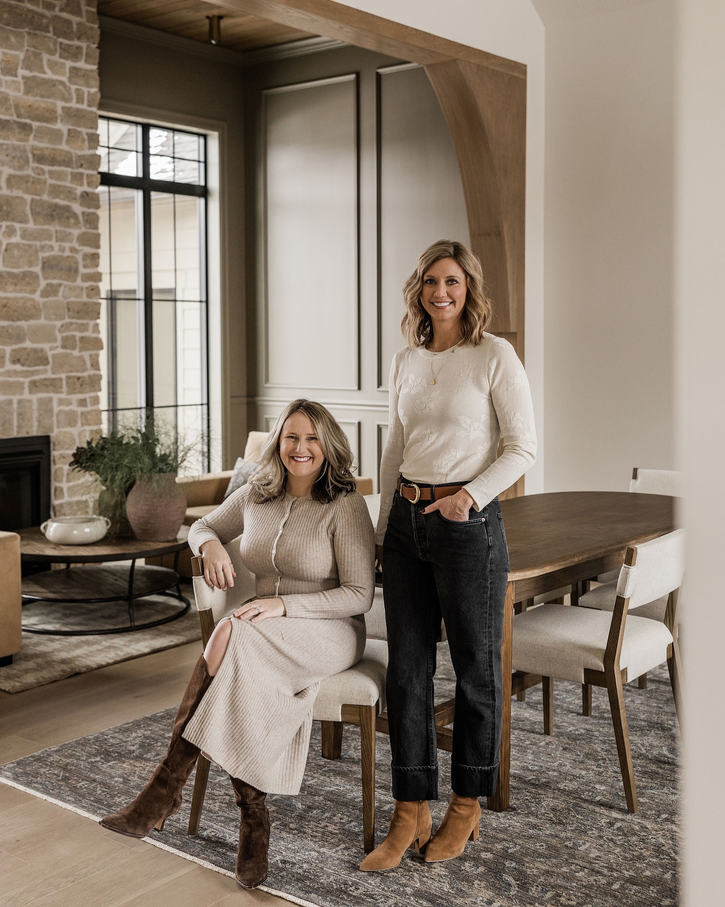 two women posing