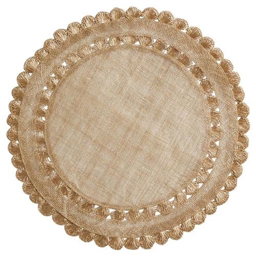 round gold and brown Juliska placemat