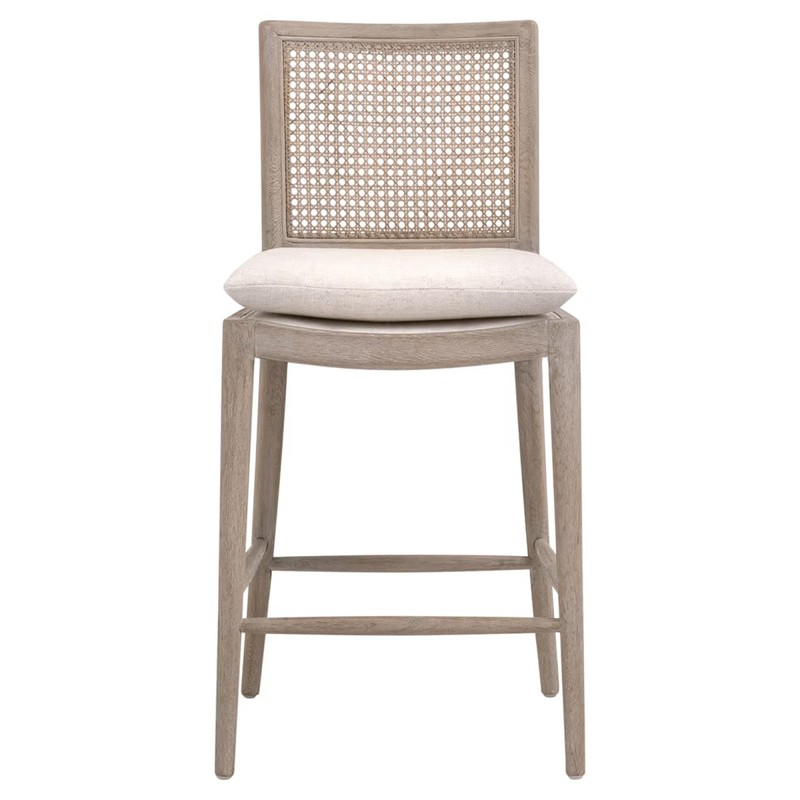 Laken Coastal Beach Cream Performance Grey Oak Counter Stool